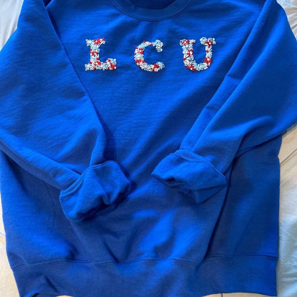 CUSTOMIZED COLLEGE EMBROIDERED CREWNECK SWEATSHIRTS- CUSTOMIZE YOUR OWN!!